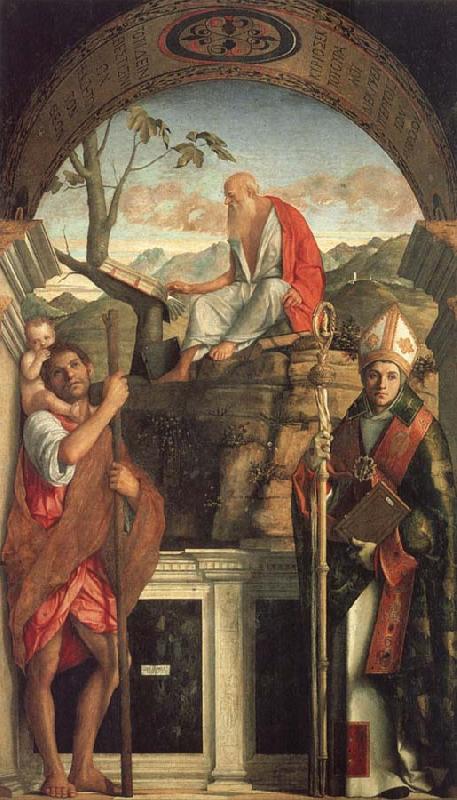 Gentile Bellini Saints Christopher,Jerome,and Louis